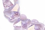 Margele de sticla fluture 12x14x7,5mm - roz electroplacat AB