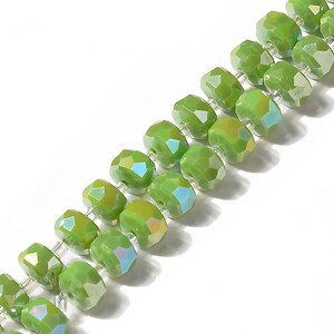 Margele de sticla fatetate rondele de cristal 5x8mm (sirag) - verde lime luster