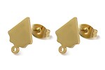 Tortite cercei otel inoxidabil 304 auriu (placare IP), sageata, 12x9mm (2 buc.)