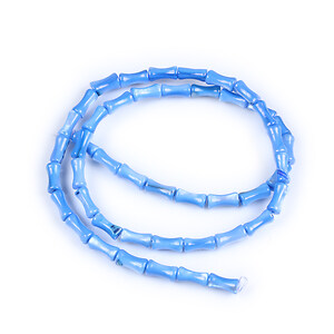Margele sidef forma bambus 8x4,5mm (sirag) - albastru