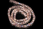 Sirag margele cristal electroplacat, cub fatetat 5-6x5-6mm - roz