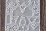 Matrita din silicon pentru cercei sau pandantive din rasina, modele funda, 132x118x4mm