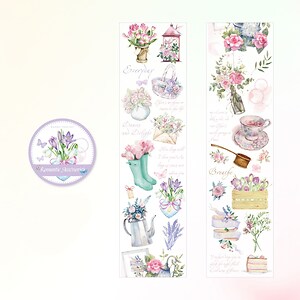 Rola lata 50mm washi tape, banda decorativa de hartie pentru proiecte artistice, jurnale, planner sau scrapbook, gradina