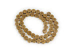 Margele hematit auriu inchis banuti cu model cruce 8mm (sirag)