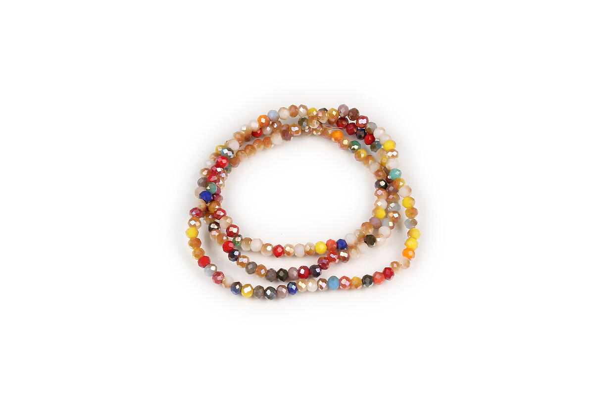 Margele cristal electroplacat rondele aprox. 2x3mm (sirag) - multicolor AB