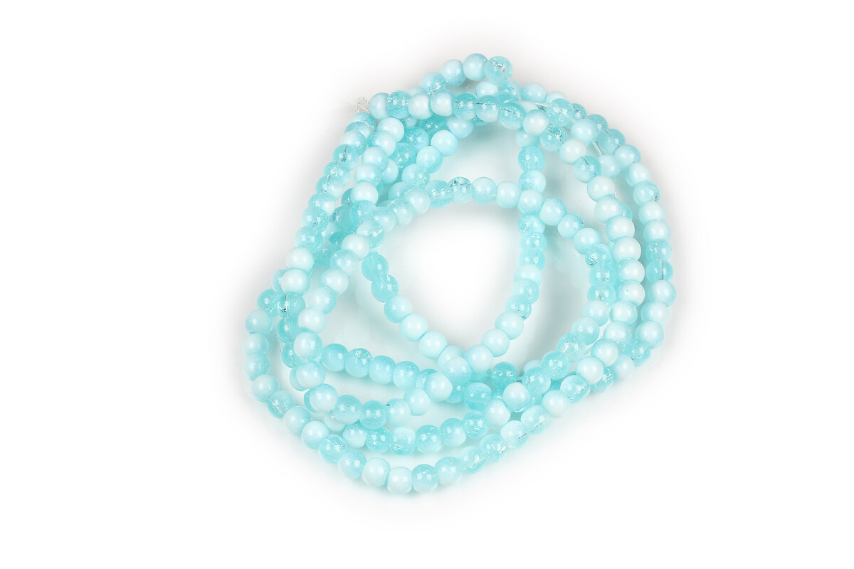 Sirag margele de sticla crackle aprox. 4,5mm - bleu