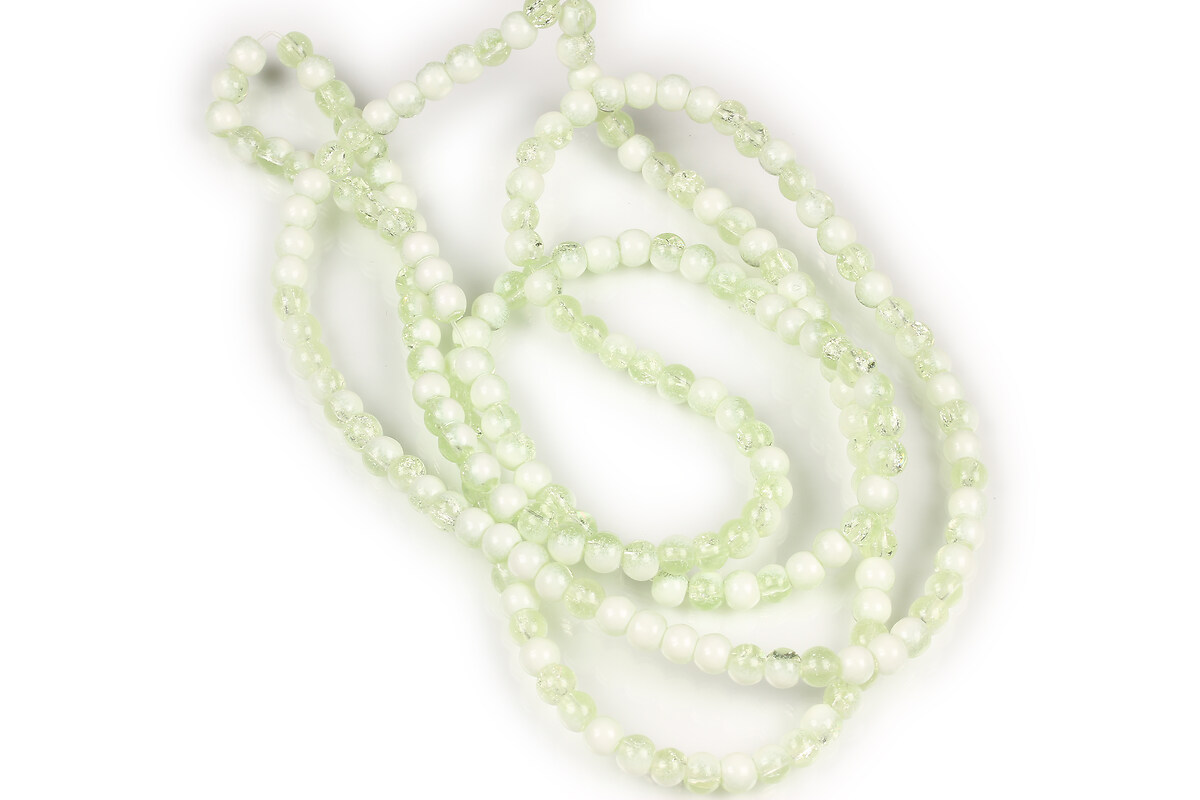 Sirag margele de sticla crackle aprox. 4,5mm - verde deschis