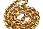 Margele cristal lacrima fatetata 15x10mm (sirag) - electroplacat cu auriu