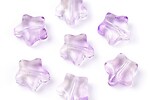Margele de sticla cu sclipici stea 8,5x8,5mm - mov
