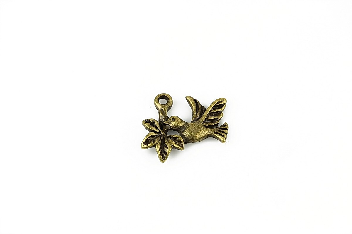 Charm bronz pasare 15x18mm