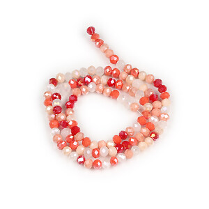 Sirag margele cristal electroplacat rondele 3,5x4mm - mix rosu