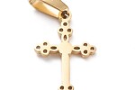 Pandantiv otel inoxidabil 304 auriu placat IP (ion plating), cruce 20x13mm