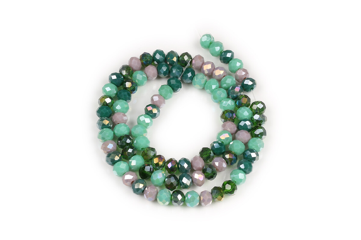 Sirag margele cristal electroplacat rondele 5x6mm - mix verde