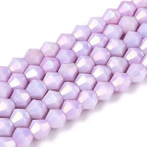 Margele cristal biconic electroplacat 4x4,2mm (sirag) - mov lila placat AB