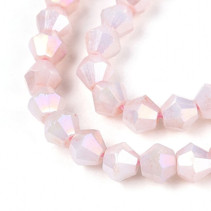 Margele cristal biconic electroplacat 4x4,2mm (sirag) - misty rose placat AB