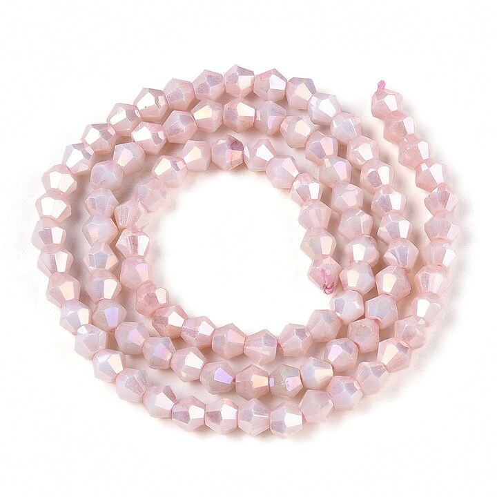 Margele cristal biconic electroplacat 4x4,2mm (sirag) - misty rose placat AB
