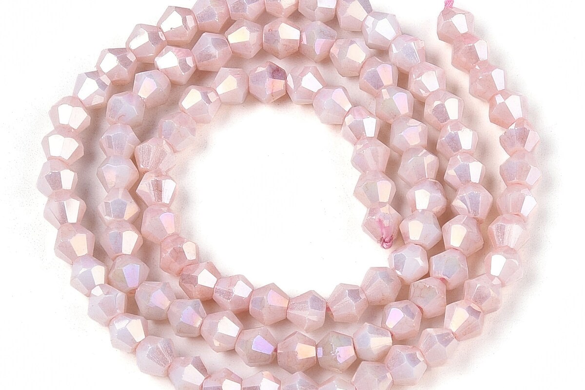 Margele cristal biconic electroplacat 4x4,2mm (sirag) - misty rose placat AB