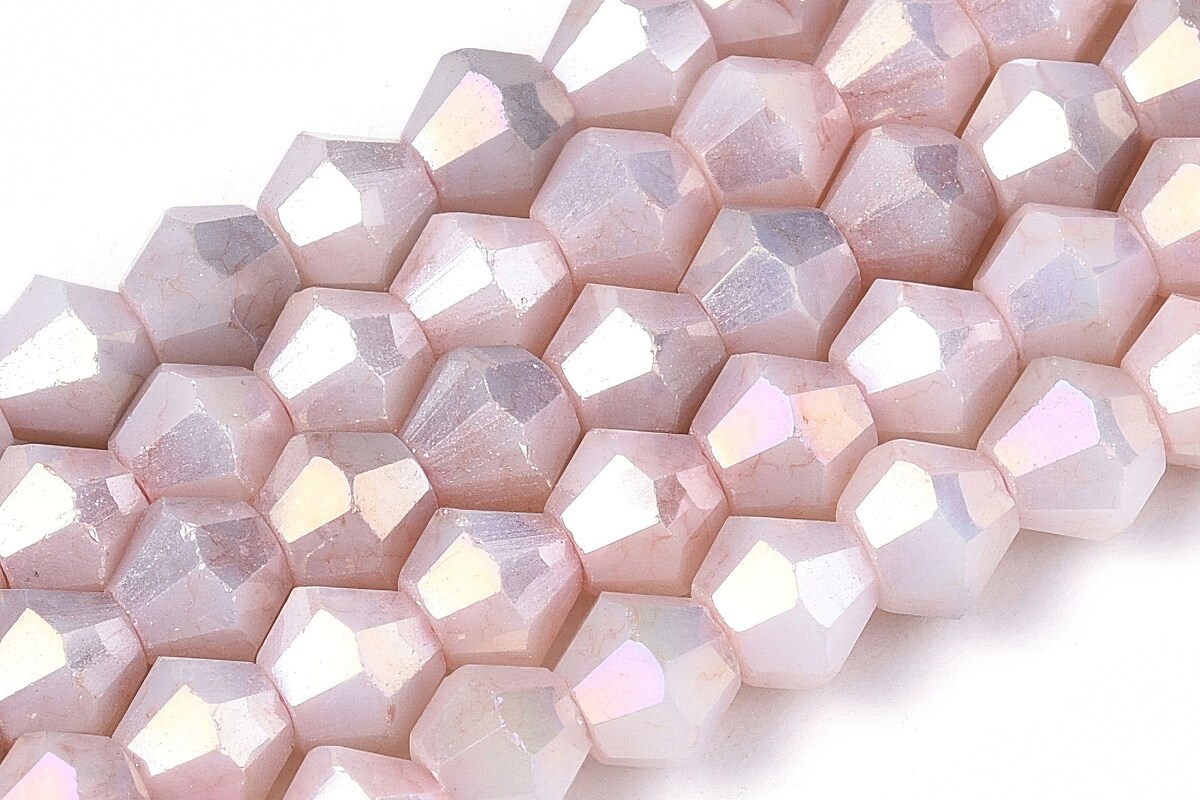 Margele cristal biconic electroplacat 4x4,2mm (sirag) - misty rose placat AB
