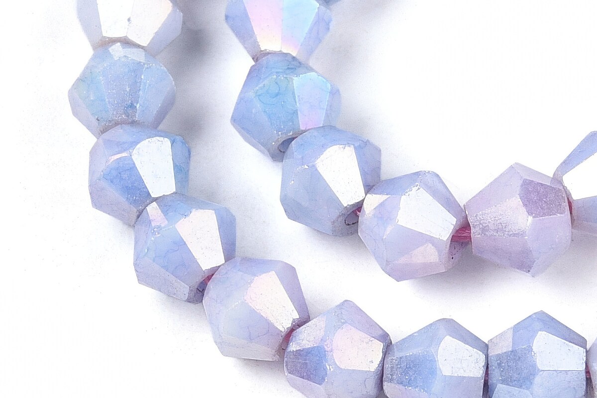 Margele cristal biconic electroplacat 4x4,2mm (sirag) - liliac crackle placat AB