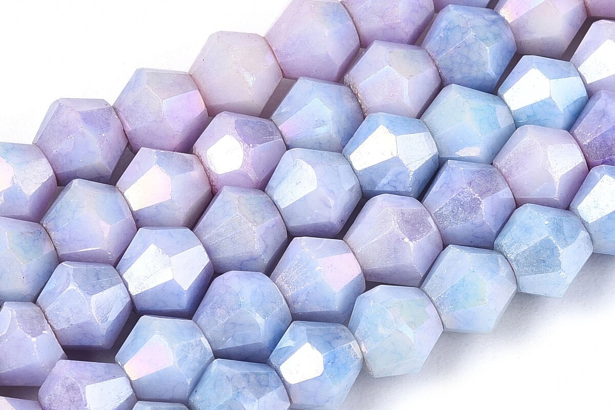 Margele cristal biconic electroplacat 4x4,2mm (sirag) - liliac crackle placat AB