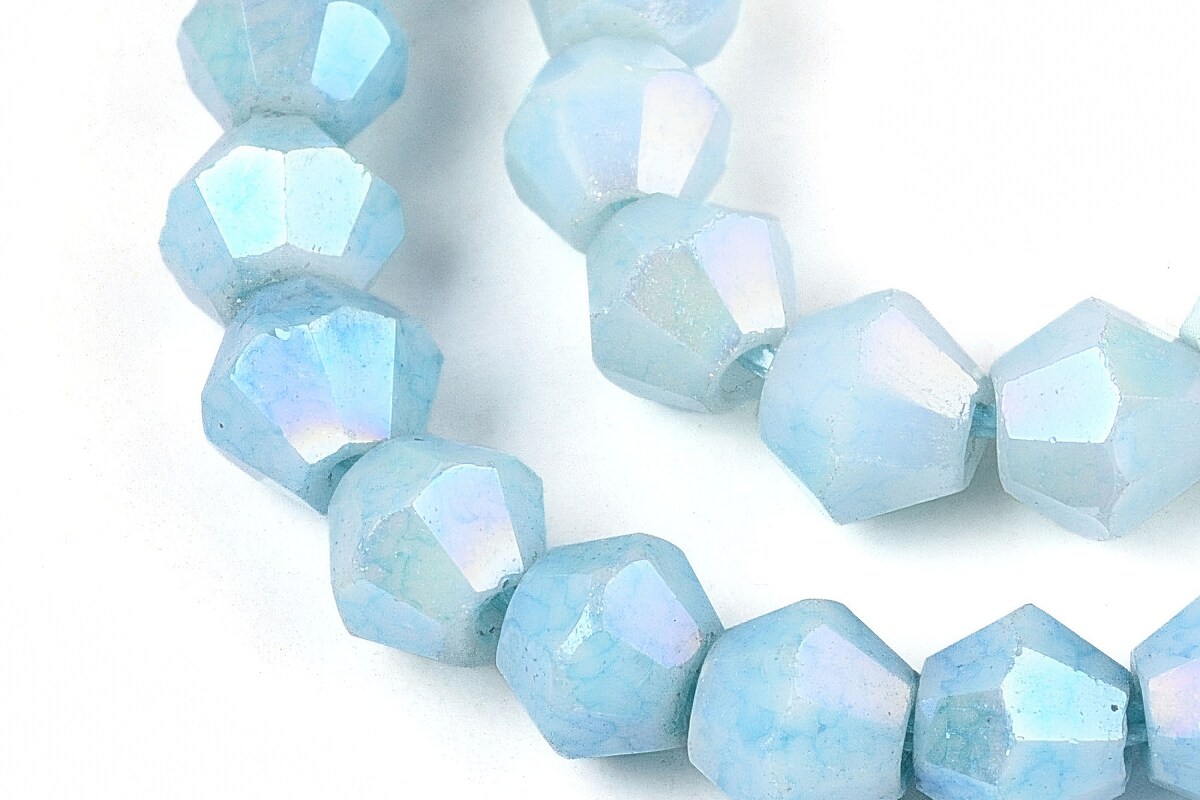 Margele cristal biconic electroplacat 4x4,2mm (sirag) - bleu crackle placat AB