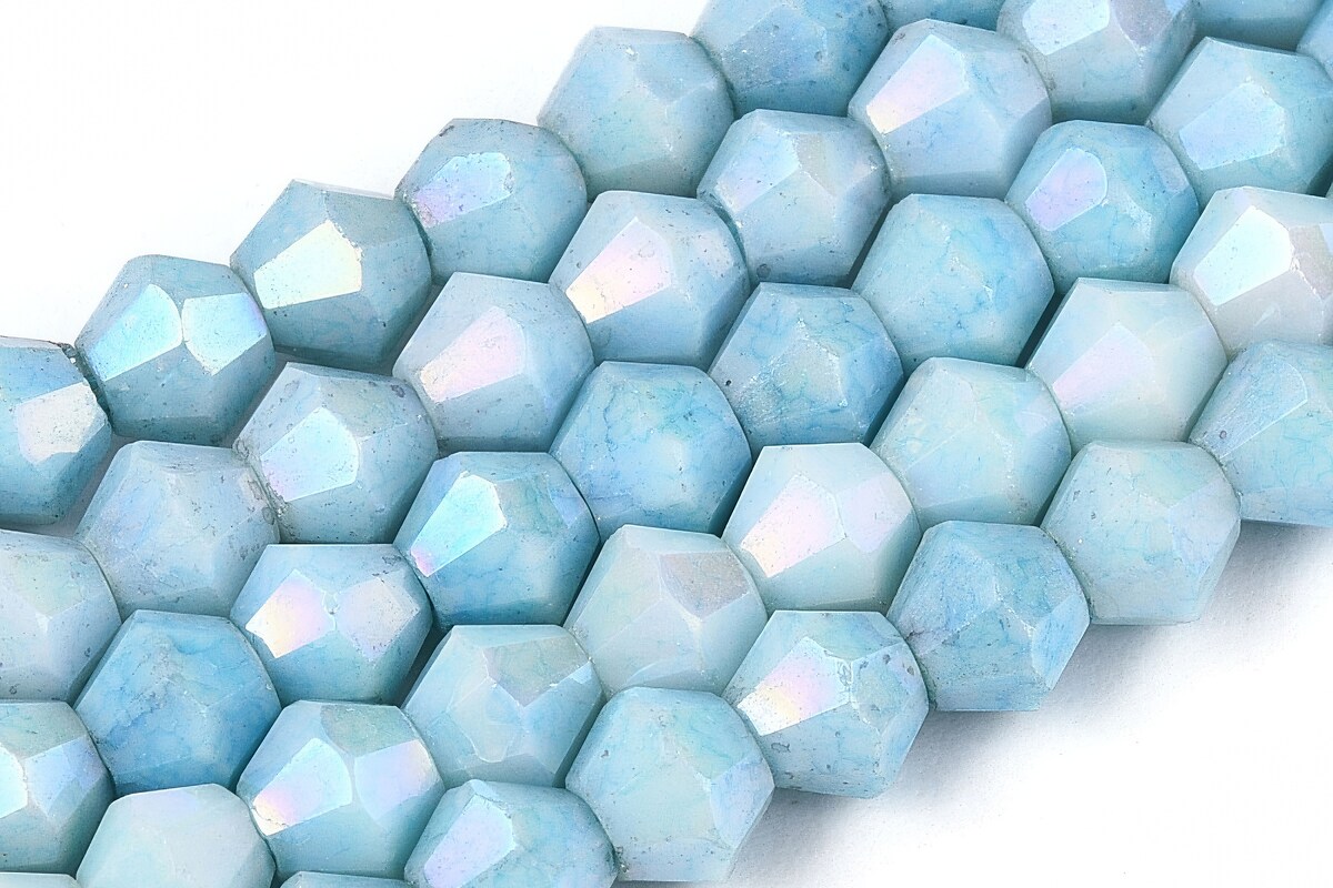 Margele cristal biconic electroplacat 4x4,2mm (sirag) - bleu crackle placat AB