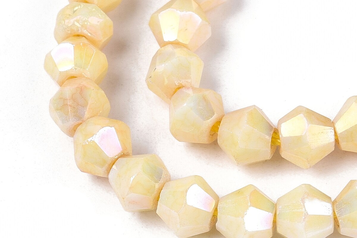 Margele cristal biconic electroplacat 4x4,2mm (sirag) - galben crackle placat AB