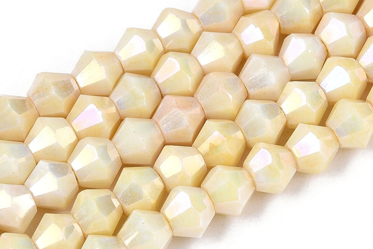 Margele cristal biconic electroplacat 4x4,2mm (sirag) - galben crackle placat AB