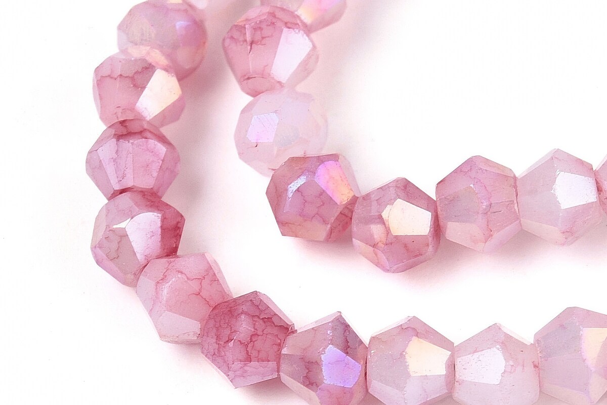 Margele cristal biconic electroplacat 4,2-4,9-3,9mm (sirag) - flamingo crackle placat AB