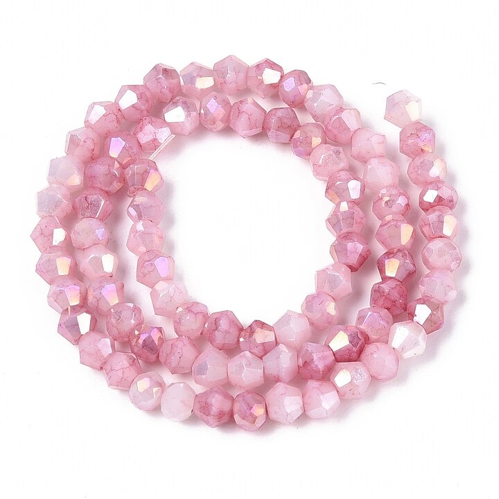 Margele cristal biconic electroplacat 4,2-4,9-3,9mm (sirag) - flamingo crackle placat AB