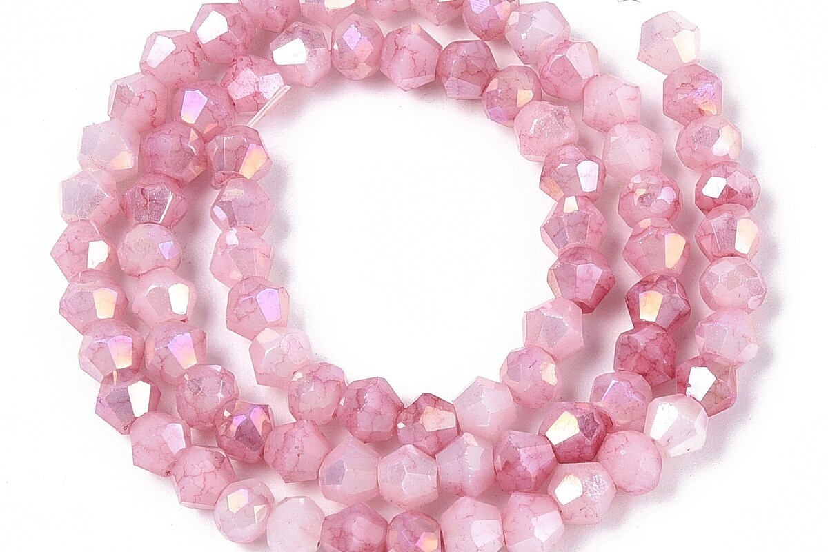 Margele cristal biconic electroplacat 4,2-4,9-3,9mm (sirag) - flamingo crackle placat AB