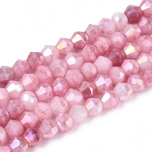 Margele cristal biconic electroplacat 4,2-4,9-3,9mm (sirag) - flamingo crackle placat AB