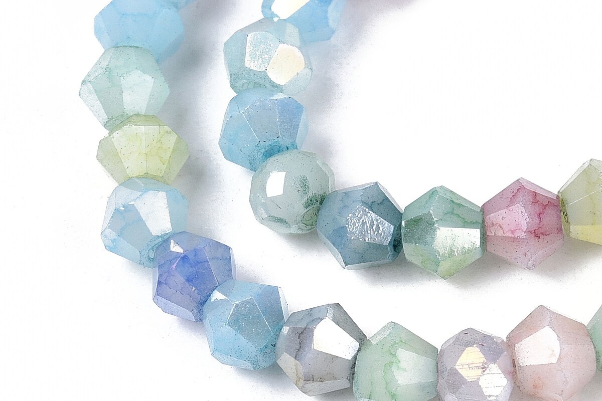 Margele cristal biconic electroplacat 4,2-4,9-3,9mm (sirag) - mix crackle placat AB