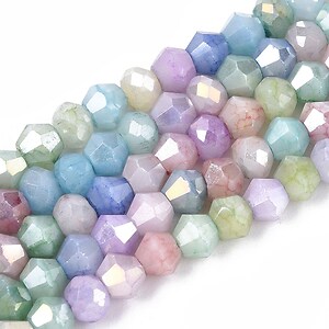 Margele cristal biconic electroplacat 4,2-4,9-3,9mm (sirag) - mix crackle placat AB