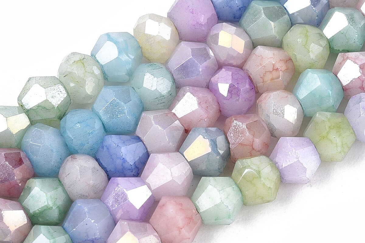 Margele cristal biconic electroplacat 4,2-4,9-3,9mm (sirag) - mix crackle placat AB