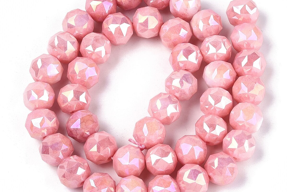 Sirag margele cristale electroplacate in doua nuante aprox. 9.5-10mm - corai AB