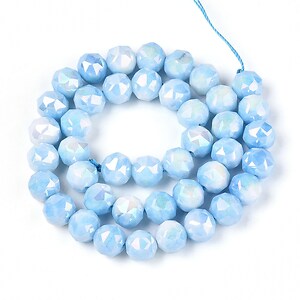 Sirag margele cristale electroplacate in doua nuante aprox. 9.5-10mm - bleu AB
