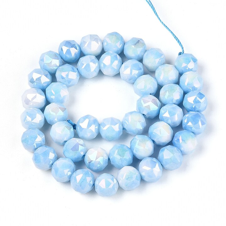 Sirag margele cristale electroplacate in doua nuante aprox. 9.5-10mm - bleu AB