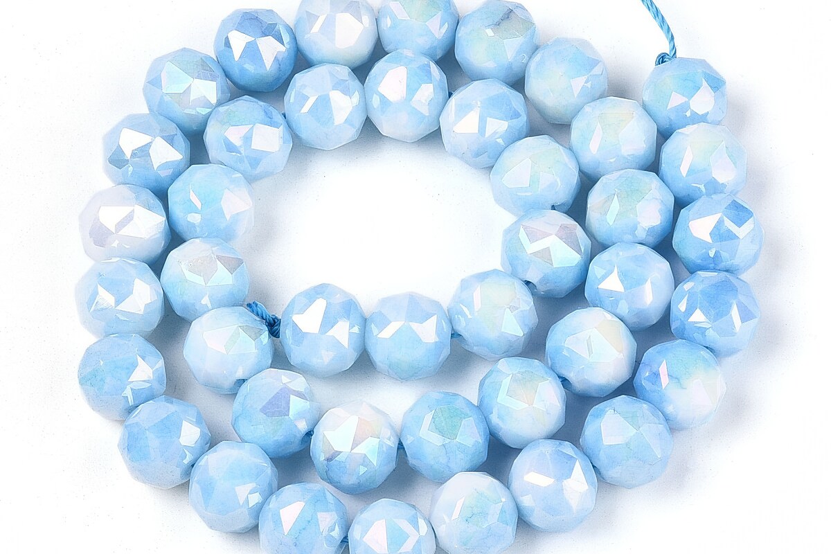 Sirag margele cristale electroplacate in doua nuante aprox. 9.5-10mm - bleu AB