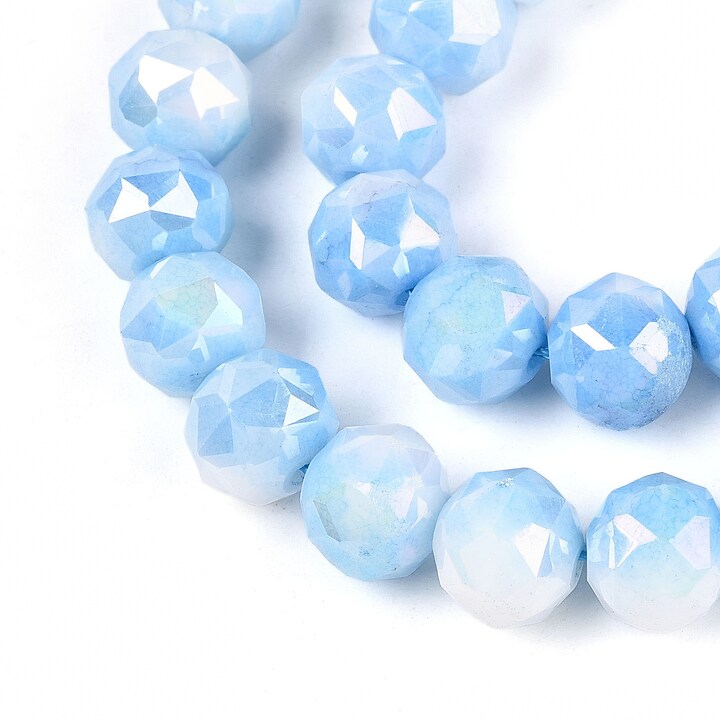 Sirag margele cristale electroplacate in doua nuante aprox. 9.5-10mm - bleu AB