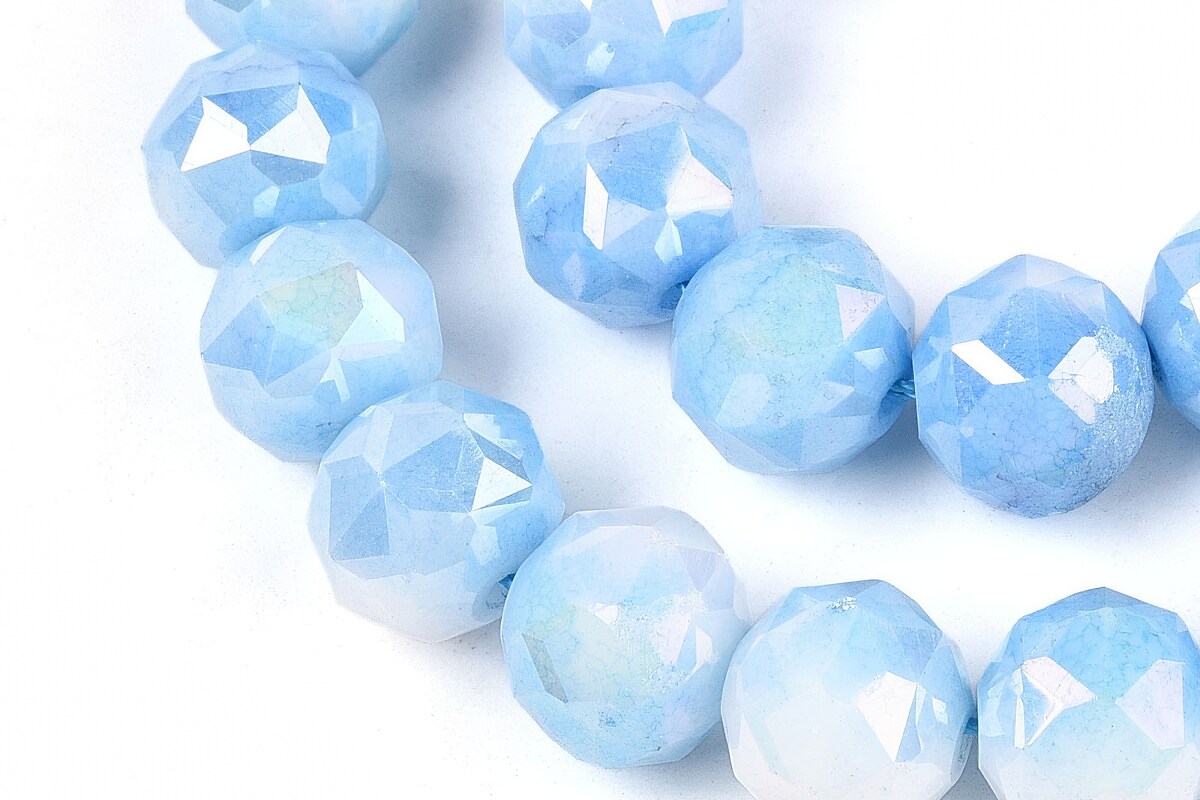 Sirag margele cristale electroplacate in doua nuante aprox. 9.5-10mm - bleu AB