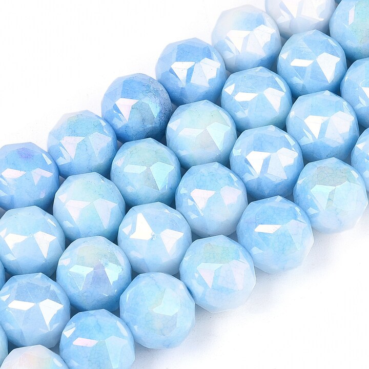 Sirag margele cristale electroplacate in doua nuante aprox. 9.5-10mm - bleu AB