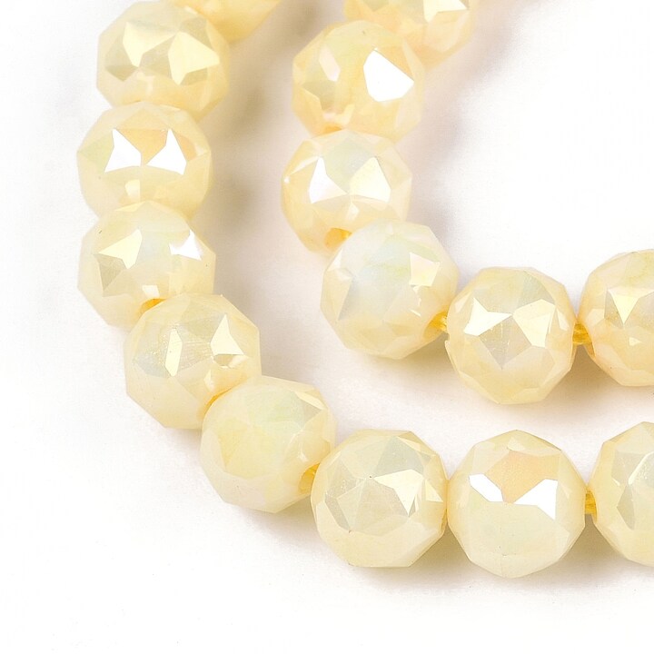 Sirag margele cristale electroplacate in doua nuante aprox. 5,6x6mm - galben auriu AB