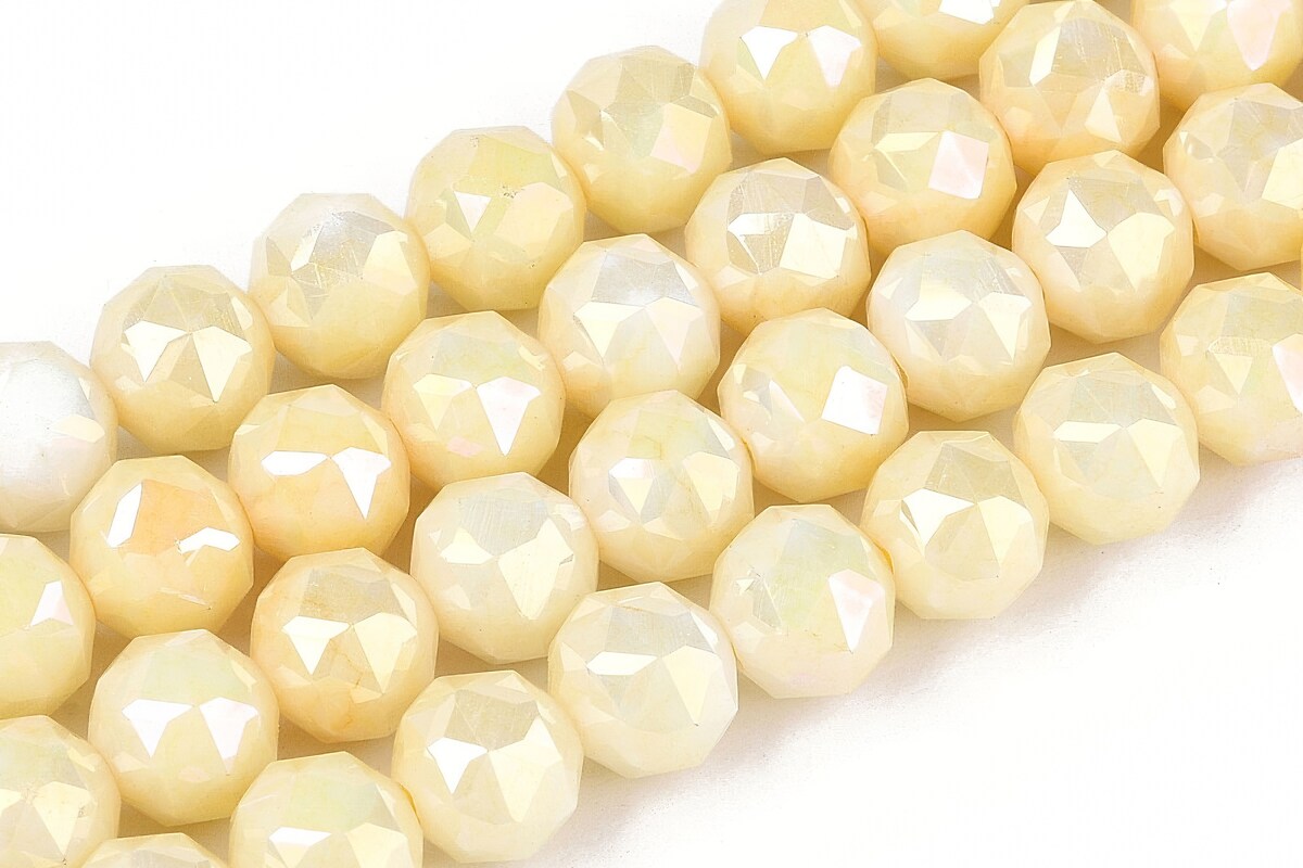 Sirag margele cristale electroplacate in doua nuante aprox. 5,6x6mm - galben auriu AB
