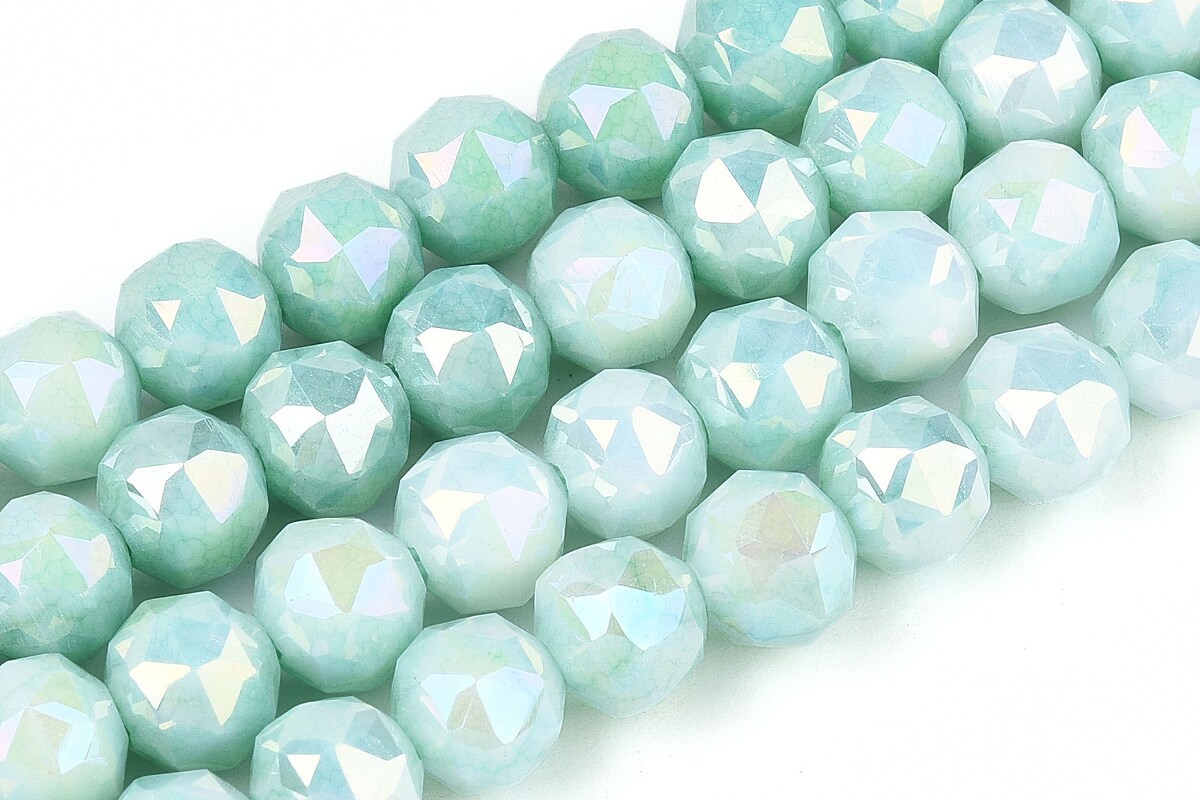 Sirag margele cristale electroplacate in doua nuante aprox. 5,6x6mm - turcoaz deschis AB