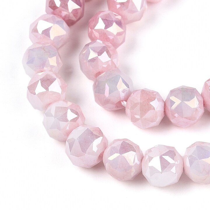 Sirag margele cristale electroplacate in doua nuante aprox. 5,6x6mm - roz perlat AB