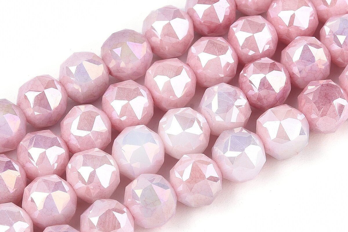 Sirag margele cristale electroplacate in doua nuante aprox. 5,6x6mm - roz perlat AB