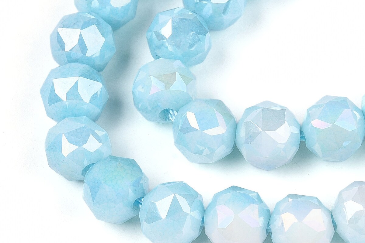 Sirag margele cristale electroplacate in doua nuante aprox. 5,6x6mm - albastru ciel AB