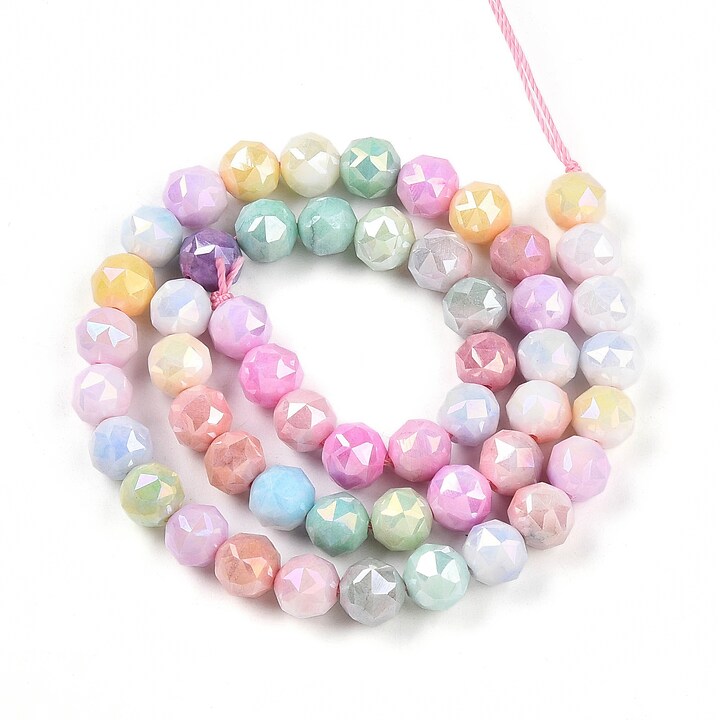 Sirag margele cristale electroplacate in doua nuante aprox. 7-8mm - mix AB
