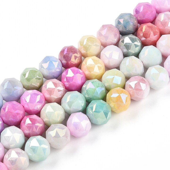Sirag margele cristale electroplacate in doua nuante aprox. 7-8mm - mix AB